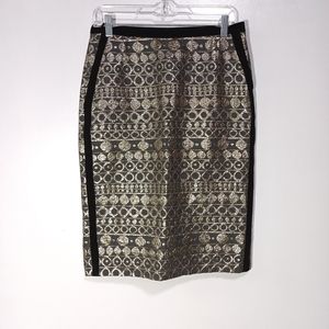 Max Mara Weekend Pencil Skirt in Bagagli Metallic Jacquard  Size 8 NWT